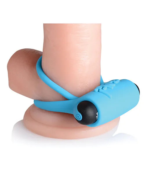 Bang Male Sex Toys Bang Silicone Rechargeable Cock Ring and Bullet with Remote Control Blue
