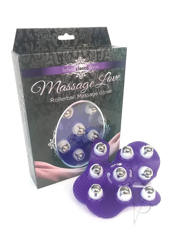 Behind Closed Doors Vibrators Behind Closed Doors Massage Love Rollerball Massage Glove Blue