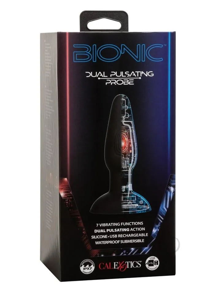 Bionic Anal Bionic Dual Pulsating Probe Rechargeable Silicone Anal Stimulator Black