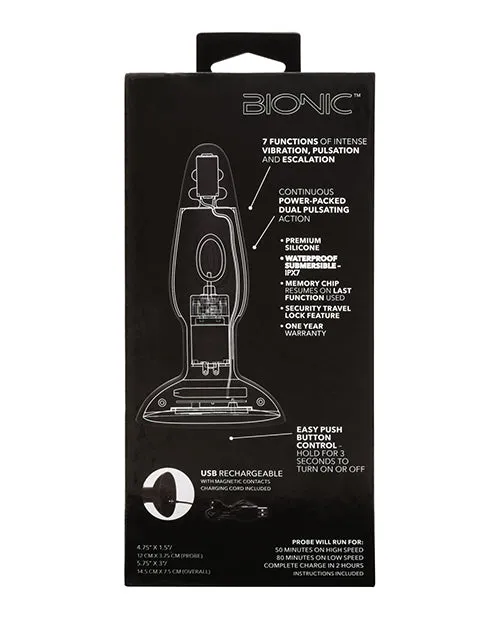Bionic Anal Bionic Dual Pulsating Probe Rechargeable Silicone Anal Stimulator Black Bionic Anal Bionic Dual Pulsating Probe Rechargeable Silicone Anal Stimulator Black