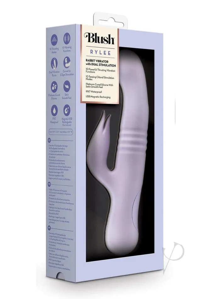 Blush Female Sex Toys Blush Rylee Rechargeable Silicone Rabbit Vibrator Lavender Blush Female Sex Toys Blush Rylee Rechargeable Silicone Rabbit Vibrator Lavender
