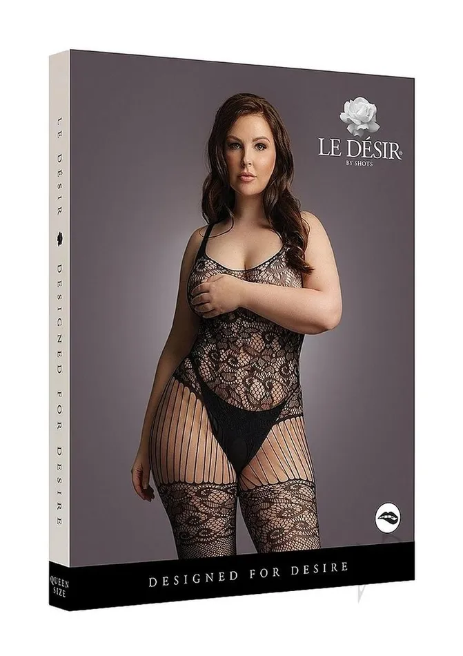 Bodystockings Playsuits Le Desir Le Desir Lace and Fishnet Bodystocking Queen Black Bodystockings Playsuits Le Desir Le Desir Lace and Fishnet Bodystocking Queen Black