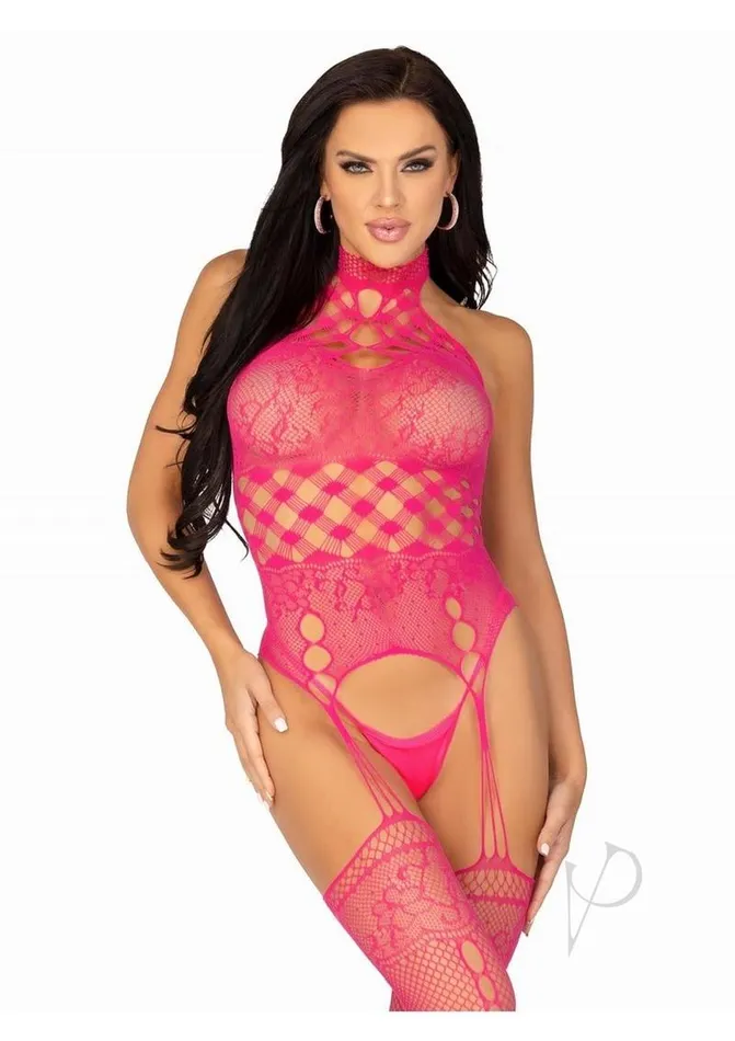 Bodystockings Playsuits Leg Avenue Leg Avenue High Neck Halter Hardcore Net and Lace Suspender Bodystocking OS Raspberry Bodystockings Playsuits Leg Avenue Leg Avenue High Neck Halter Hardcore Net and Lace Suspender Bodystocking OS Raspberry