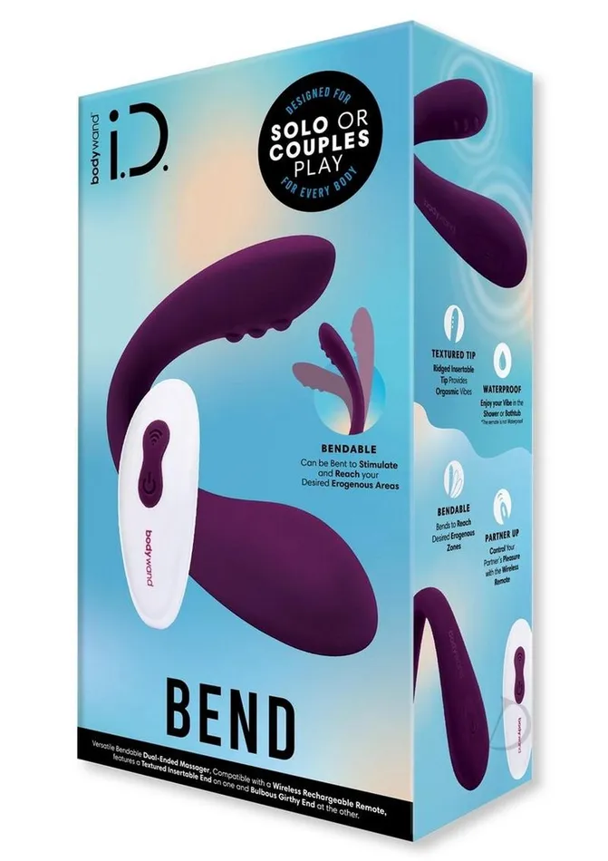 Bodywand ID Bend Rechargeable Silicone Clitoral Stimulator with Remote Control Purple Bodywand Female Sex Toys Bodywand ID Bend Rechargeable Silicone Clitoral Stimulator with Remote Control Purple Bodywand Female Sex Toys