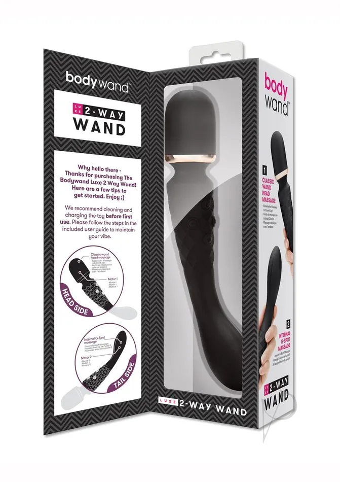 Bodywand Luxe 2Way Wand Massager Black Bodywand Vibrators