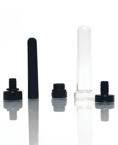 Boneyard Anal Boneyard The Skwert Silicone Douche Adaptor Kit Set of 5 Pieces Black