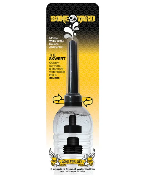Boneyard Anal Boneyard The Skwert Silicone Douche Adaptor Kit Set of 5 Pieces Black