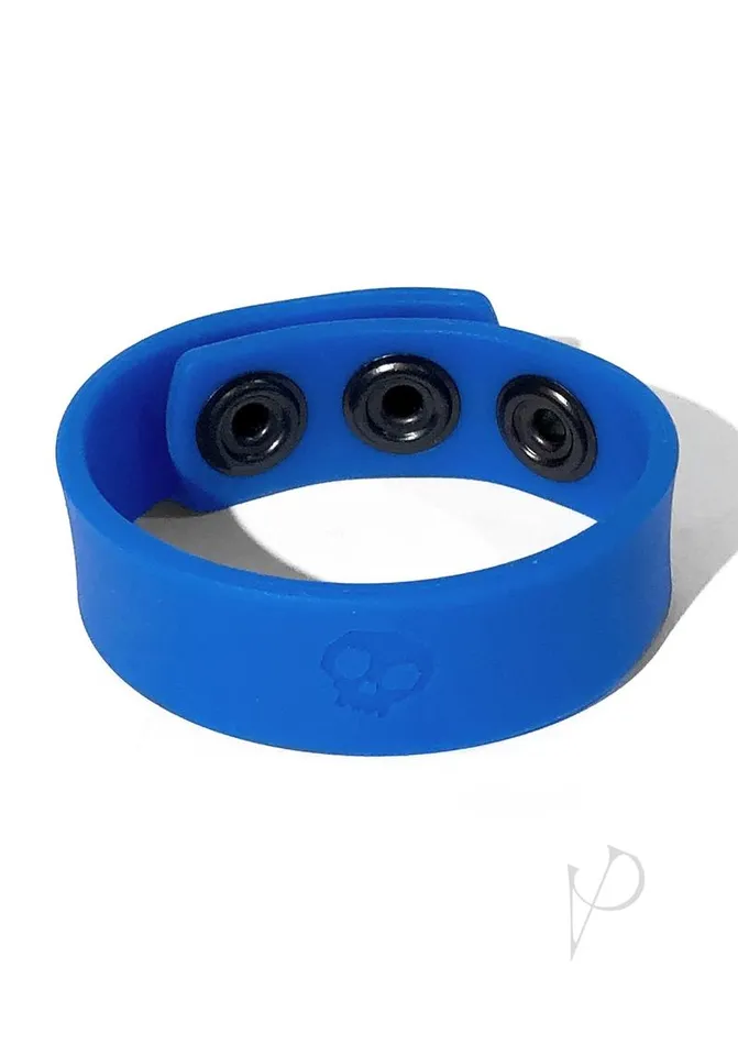 Boneyard Male Sex Toys Boneyard Silicone Cock Strap 3Snap Ring Blue