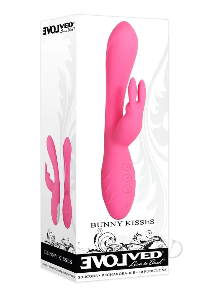 Bunny Kisses Rechargeable Silicone Rabbit Vibrator Pink Evolved Female Sex Toys Bunny Kisses Rechargeable Silicone Rabbit Vibrator Pink Evolved Female Sex Toys