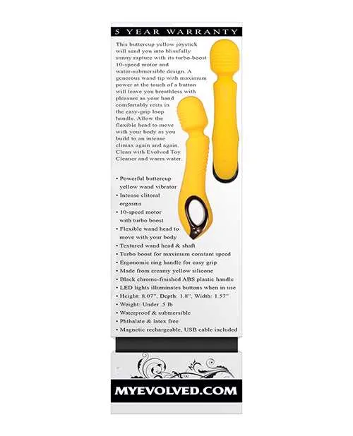 Buttercup Silicone Rechargeable Wand Massager Yellow Evolved Female Sex Toys