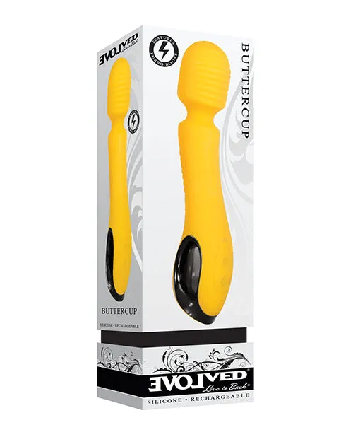 Buttercup Silicone Rechargeable Wand Massager Yellow Evolved Female Sex Toys