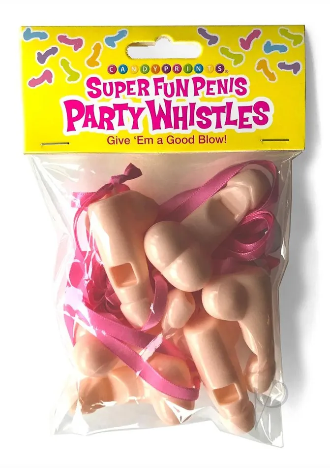 Candyprints Party Super Fun Penis Party Whistles 6 per Pack Male Sex Toys