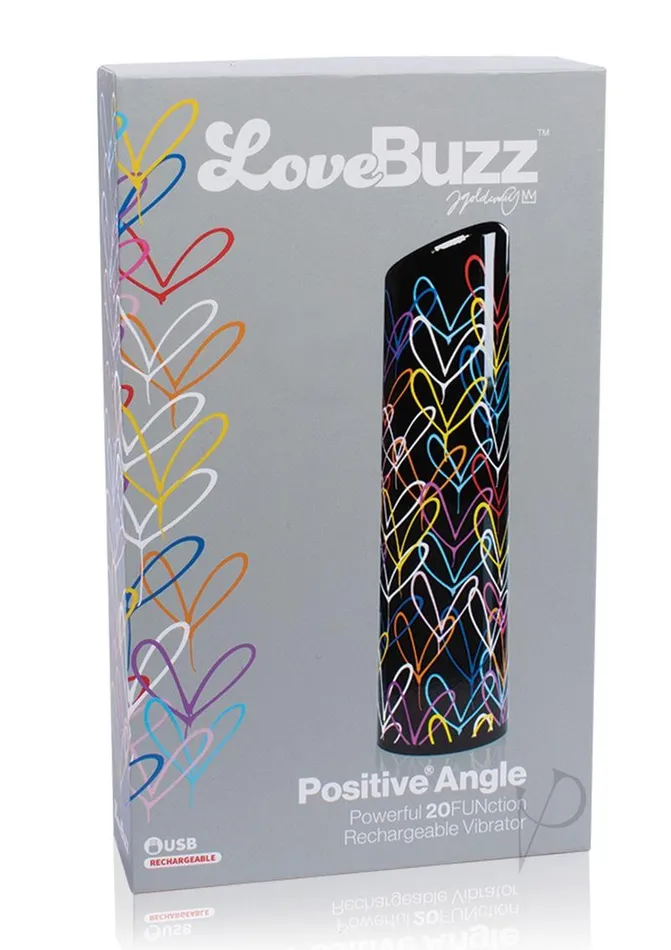 Charged Vibrators LoveBuzz Positive Angle Multi Function Vibrator Rechargeable Waterproof BlackMulticolor