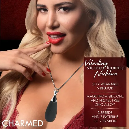 Charmed Female Sex Toys 10X Vibrating Silicone Teardrop Necklace