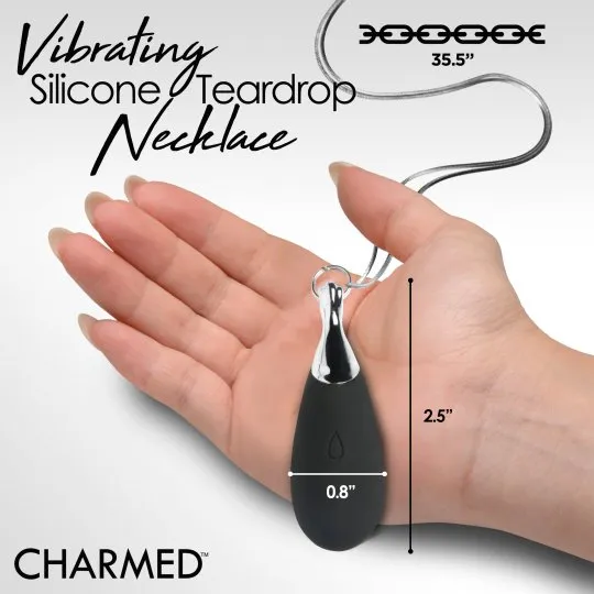 Charmed Female Sex Toys 10X Vibrating Silicone Teardrop Necklace