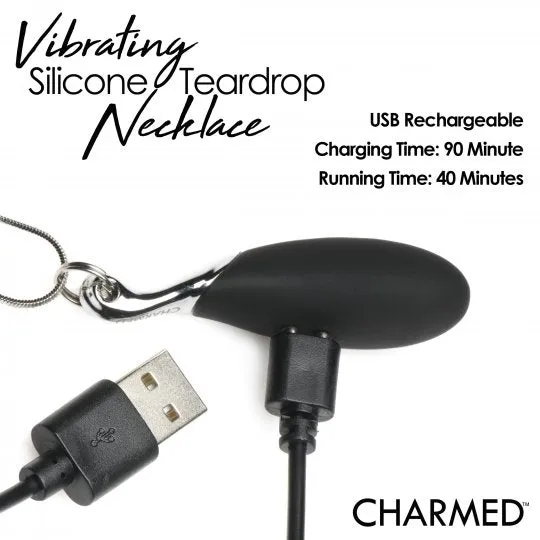 Charmed Female Sex Toys 10X Vibrating Silicone Teardrop Necklace