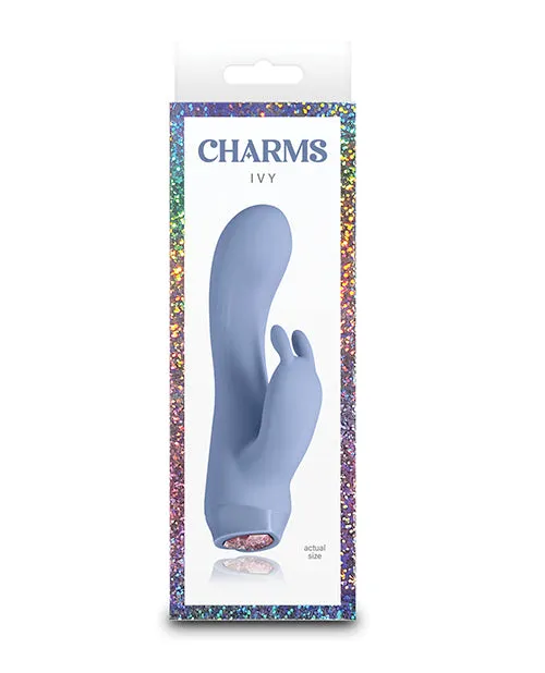 Charms Ivy Rechargeable Silicone Rabbit Vibrator Blue Charms Female Sex Toys Charms Ivy Rechargeable Silicone Rabbit Vibrator Blue Charms Female Sex Toys