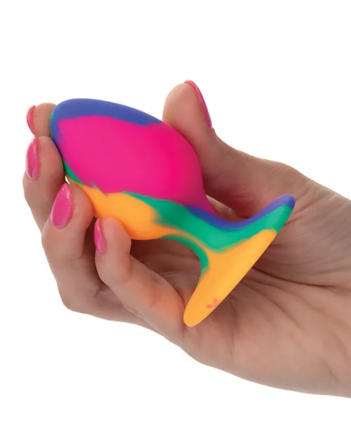 Cheeky Cheeky TieDye Silicone Plug Medium Multicolor Male Sex Toys