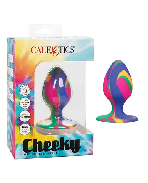 Cheeky Cheeky TieDye Silicone Plug Medium Multicolor Male Sex Toys