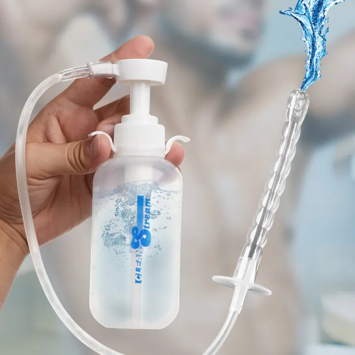 CleanStream Male Sex Toys Pump Action Enema Bottle with Nozzle