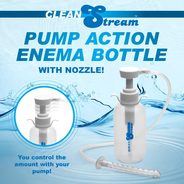 CleanStream Male Sex Toys Pump Action Enema Bottle with Nozzle