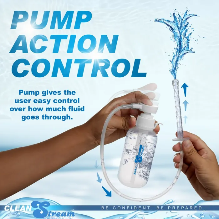 CleanStream Male Sex Toys Pump Action Enema Bottle with Nozzle