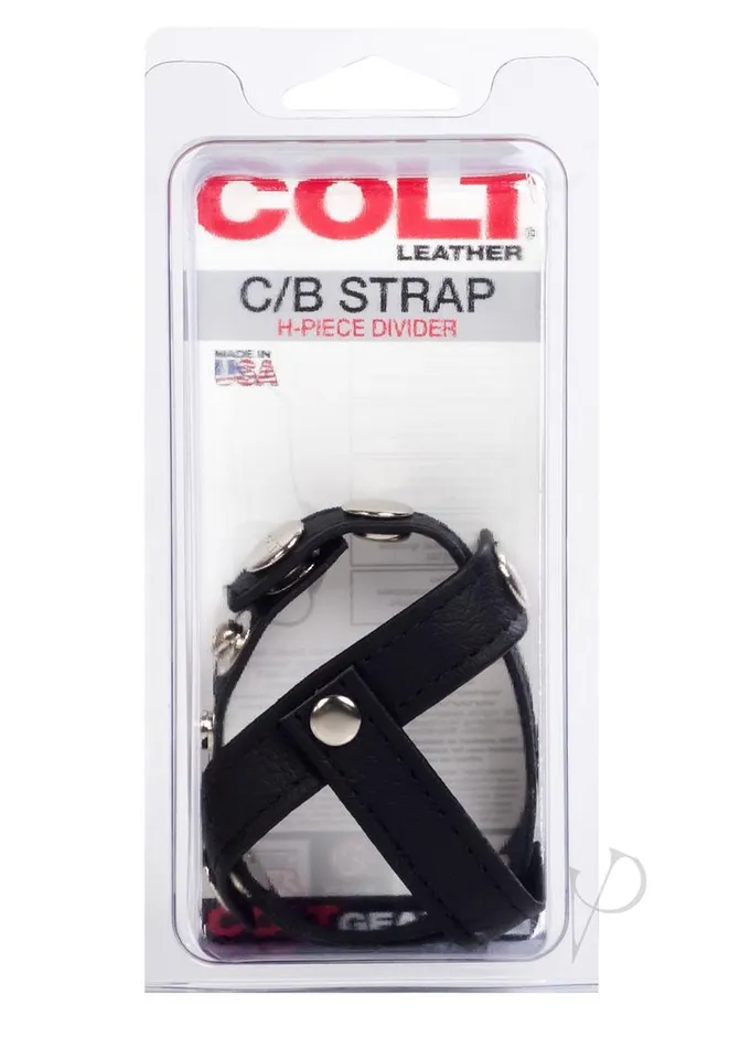 Colt Couples COLT Leather CB Strap HPiece Divider Cock Ring Black