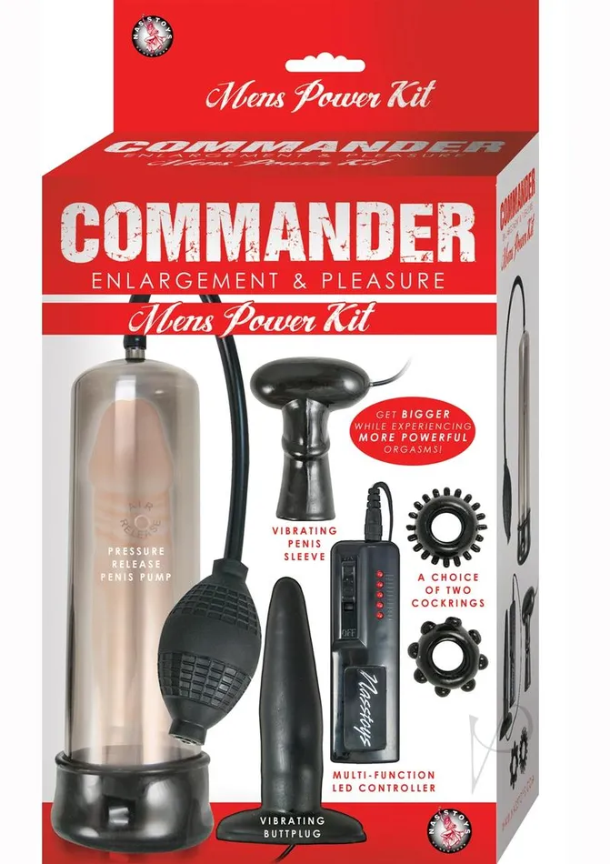 Commander Anal Commander Mens Power Kit with Wired Remote Control 5 pc Black Commander Anal Commander Mens Power Kit with Wired Remote Control 5 pc Black