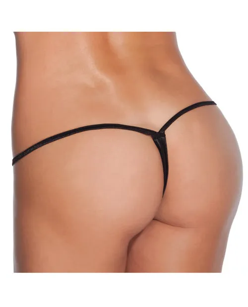 Coquette Anal Low Rise Lycra GString Black OS Coquette Anal Low Rise Lycra GString Black OS