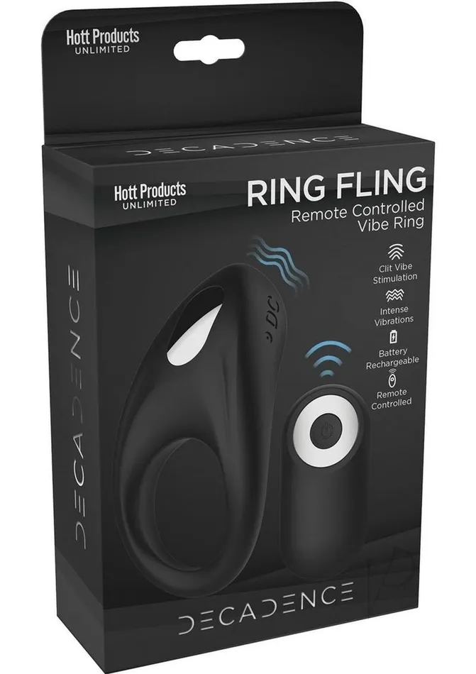 Couples Decadence Decadence Ring Fling Silicone Vibrating Cock Ring with Remote Control Black Couples Decadence Decadence Ring Fling Silicone Vibrating Cock Ring with Remote Control Black