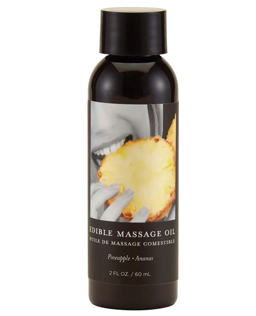 Couples Hemp Seed Body Care Earthly Body Hemp Seed Edible Massage Oil Pineapple 2oz