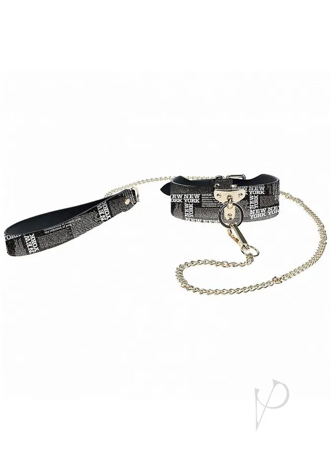 Couples Ouch NY Collection Collar with Leash Black Ouch