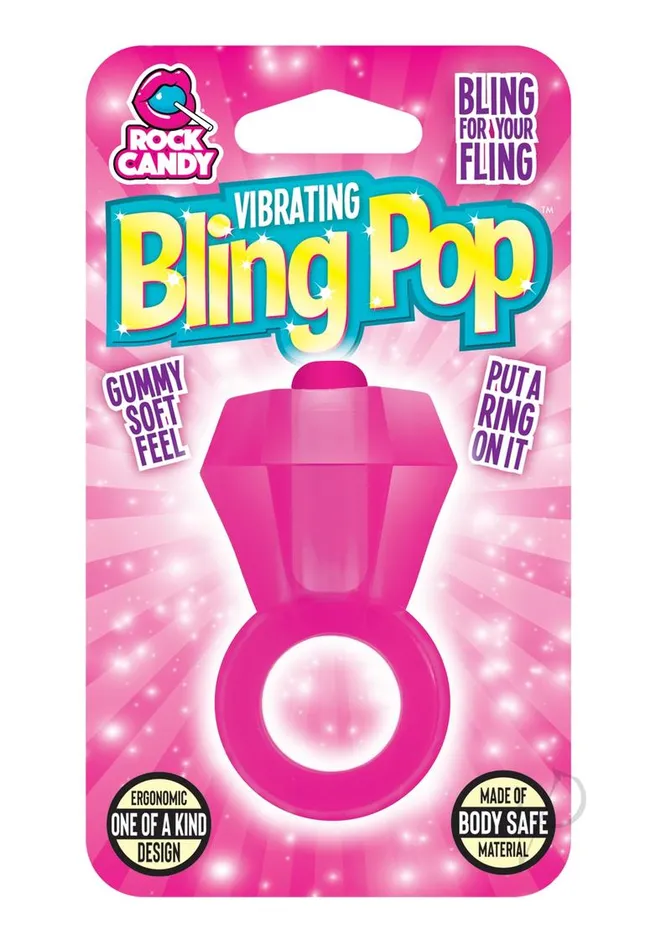 Couples Rock Candy Toys Bling Pop Vibrating Cock Ring Pink