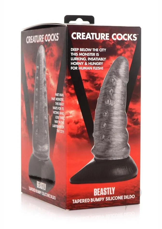 Creature Cocks Dildos Creature Cocks Beastly Tapered Bumpy Silicone Dildo 825in SilverBlack Creature Cocks Dildos Creature Cocks Beastly Tapered Bumpy Silicone Dildo 825in SilverBlack