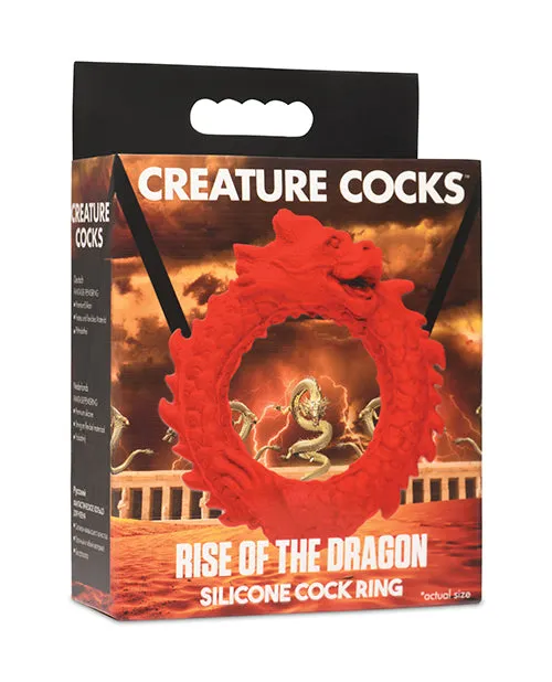 Creature Cocks Male Sex Toys Creature Cocks Rise of the Dragon Silicone Cock Ring Red