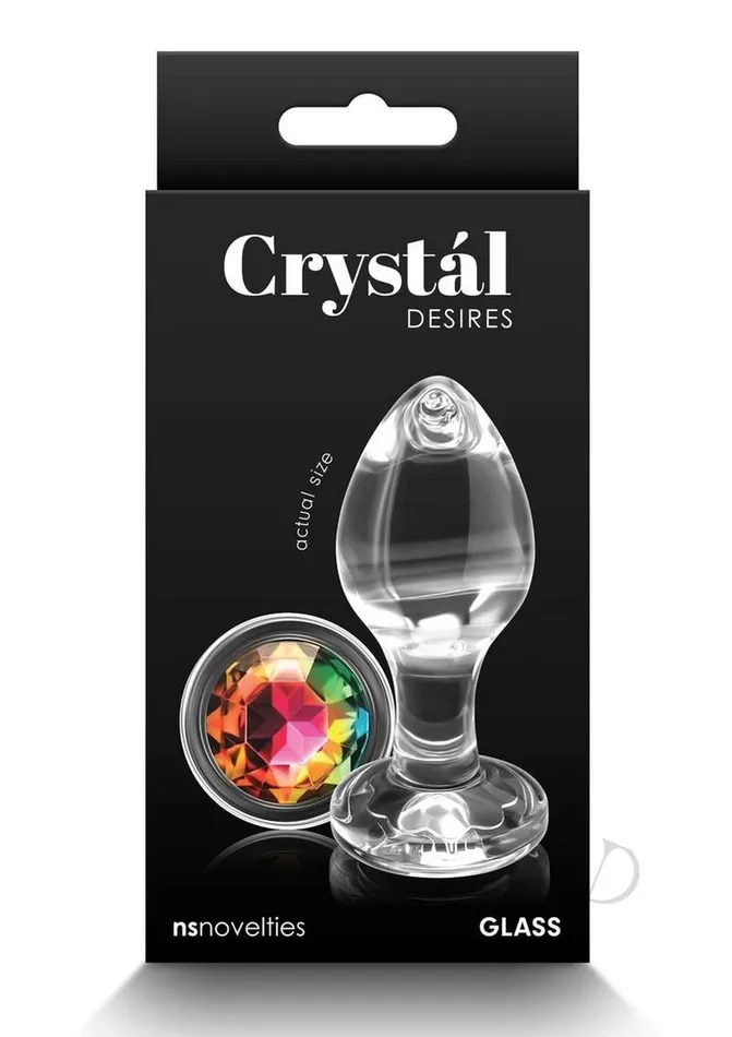 Crystal Anal Crystal Desires Rainbow Gem Glass Anal Plugs Medium