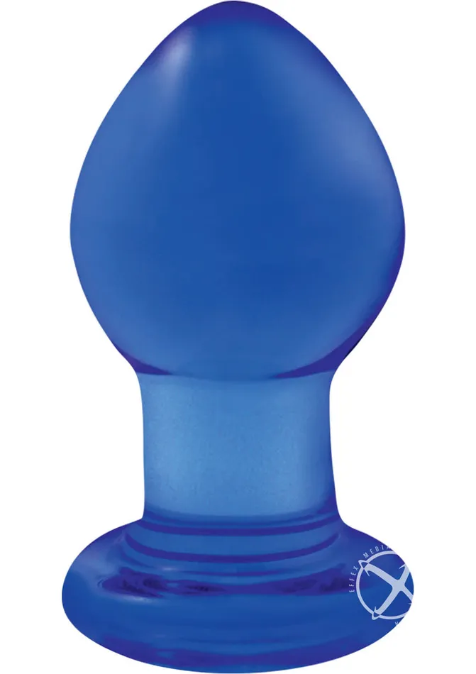 Crystal Premium Glass Butt Plug Small Blue Crystal Anal