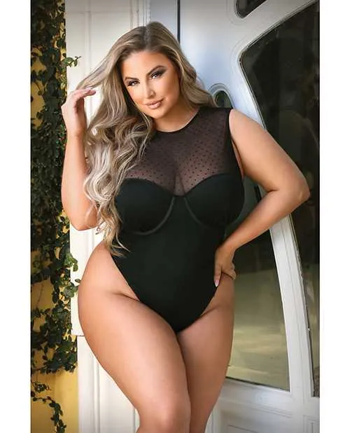 Curve Raven High Neck Bodysuit wSnap Crotch Black 1X2X Curve By Fantasy Lingerie Vibrators Curve Raven High Neck Bodysuit wSnap Crotch Black 1X2X Curve By Fantasy Lingerie Vibrators