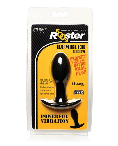 Curve Toys Rooster Rumbler Vibrating Silicone Anal Plug Medium Black Rooster Male Sex Toys Curve Toys Rooster Rumbler Vibrating Silicone Anal Plug Medium Black Rooster Male Sex Toys