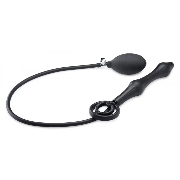 Devils Rattle Inflatable Silicone Anal Plug with Cock and Ball Ring Master Series Male Sex Toys