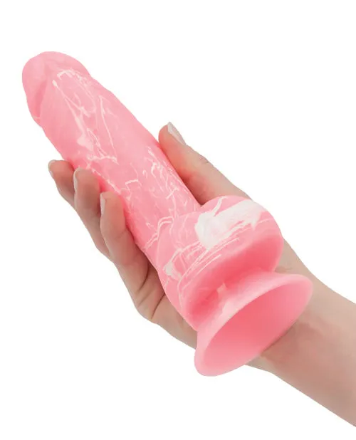 Dildos Addiction Addiction Toy Collection Brandon Silicone GlowInTheDark Dildo with Balls 75in Pink