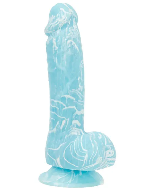 Dildos Addiction Addiction Toy Collection Luke Silicone GlowInTheDark Dildo with Balls 75in Blue