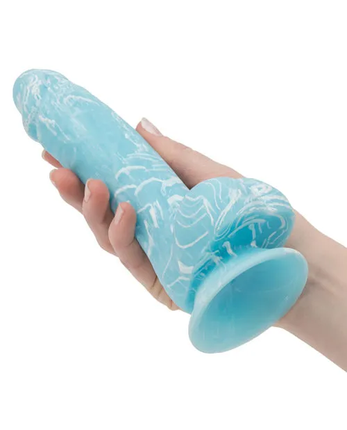 Dildos Addiction Addiction Toy Collection Luke Silicone GlowInTheDark Dildo with Balls 75in Blue