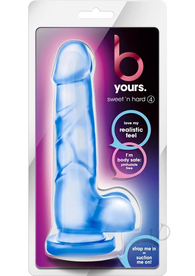 Dildos B Yours B Yours Sweet N Hard 4 Dildo with Balls 775in Blue
