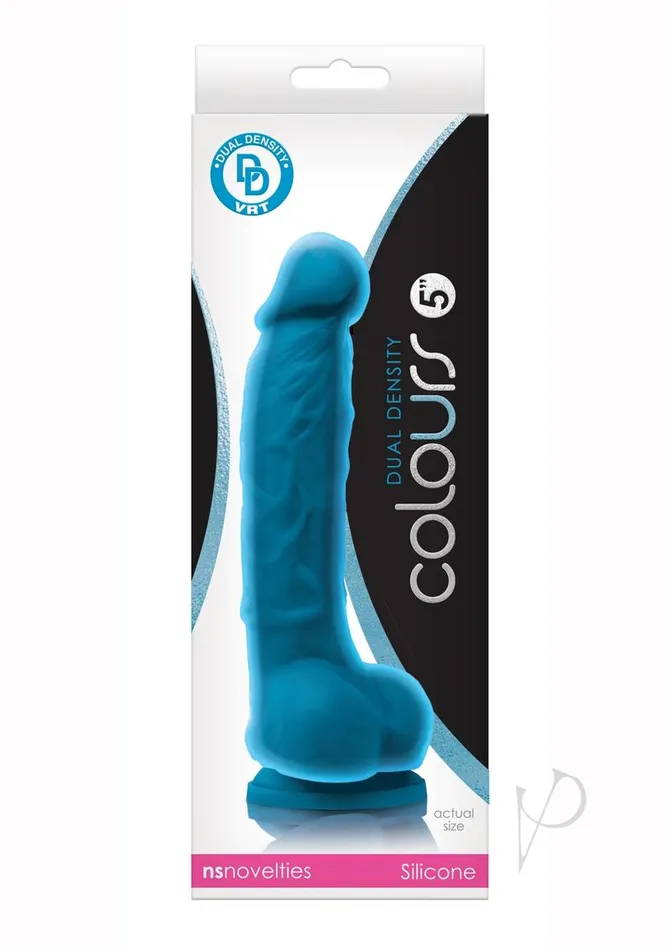 Dildos Colours Colours Dual Density Silicone Dildo 5in Blue