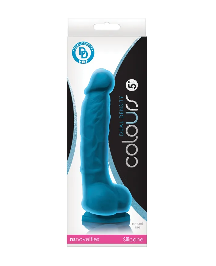 Dildos Colours Colours Dual Density Silicone Dildo 5in Blue