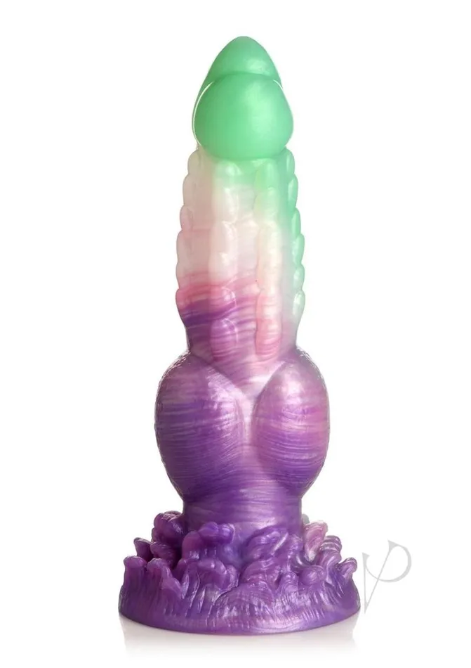 Dildos Creature Cocks Creature Cocks Aqua Phoenix Silicone Dildo GreenPurple