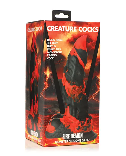 Dildos Creature Cocks Fire Demon Monster Silicone Dildo BlackRed Creature Cocks