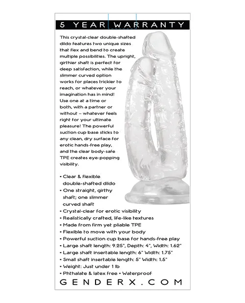 Dildos Gender X Gender X Dualistic DoubleShafted Dildo 9in Clear