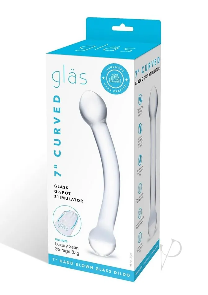 Dildos Glas Glas Curved Glass GSpot Stimulator 7in Clear